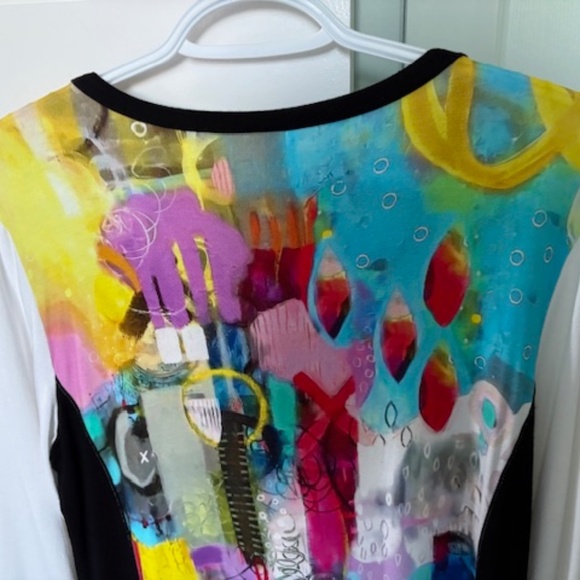 Simply Art by DOLCEZZA sz M long top tunic multicolour abstract art pattern - Picture 7 of 16